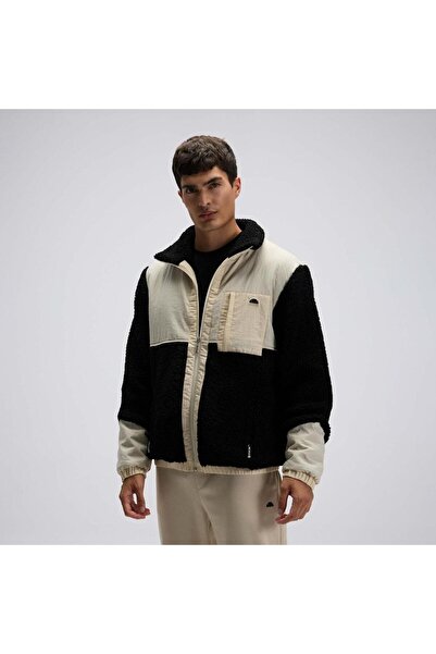 Ellesse Em511-Bk Zippered Fleece Men's Jacket - Beige / Black