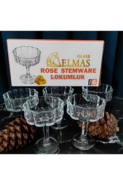 ORTAKÖY CENNETİ 6 μοντέρνα κούπες λουκούμι με βάση, 50 κ.εκ. Όγκος 8 εκ. Ύψος 6 εκ. Πλάτος στομίου