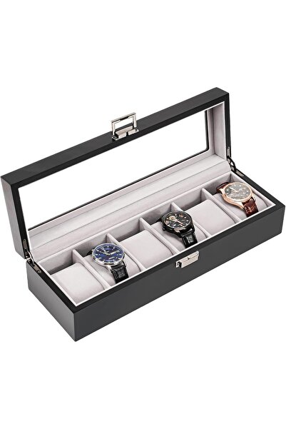 PROCASE Wooden Watch Box for Men, 6 Slot Watch Display Case Mens Watch Box Organizer