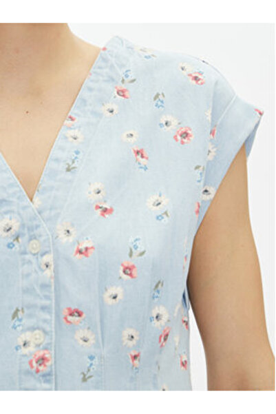 GAP Γυναικείο Φόρεμα-Πουκάμισο 731352-00 Ανοιχτό Μπλε