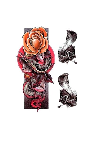 SYGY Temporary Tattoo for Arm or Leg, Snake, 13 x 19 cm