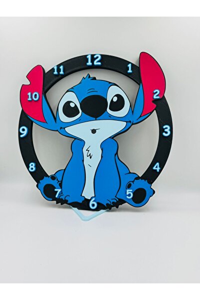 3DPrintor3D Stitch Tasarımlı Duvar Saati – 22x22 cm