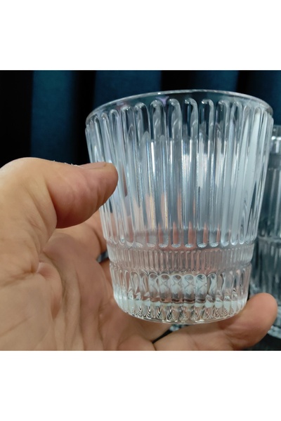 ORTAKÖY CENNETİ 6 Pcs Crystalized Modern Blooming Non-Alcoholic Beverage Vs Multi-Purpose Cup 270 Cc Volume 9 Height 9 Base 6