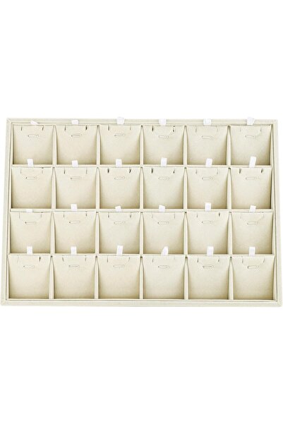 Hope منظم مجوهرات قابل للتكديس، 24 شبكة، مع فواصل قابلة للإزالة، لعرض المجوهر...