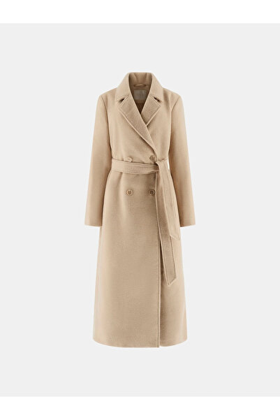 Guess معطف لورينزا نسائي من مزيج الصوف باللون البيج W5BL21WGVR2-F14Z