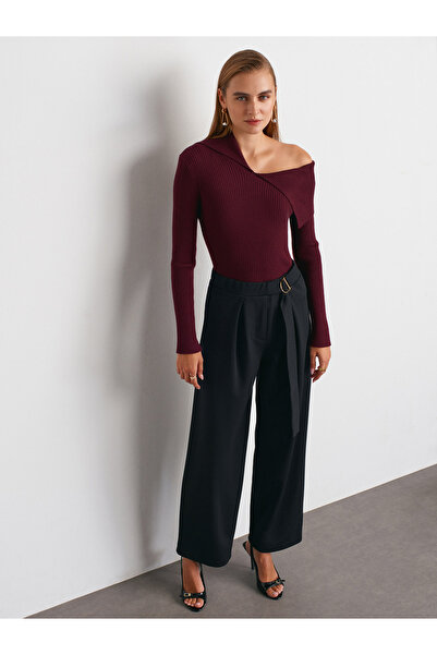 Dilvin 72189 Kemerli Pantolon-Siyah