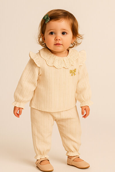 PİETRA BABY KİDS طقم مكون من قطعتين للأطفال والبنات مصنوع من قماش الموسلين ال...