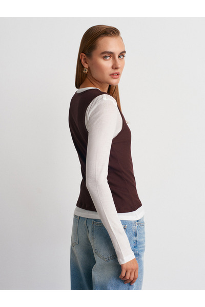 Dilvin 31952 Διπλή στρώση 100% βαμβάκι Τόπο-Καφέ