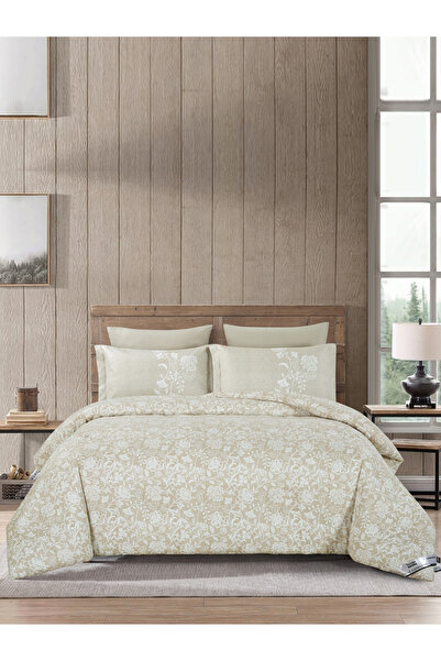 Donetella 4-Piece Comforter Set - Queen Size 180x240cm, Printed, All Season, Microfiber, 350 GSM Filling.