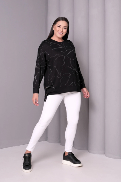 aytemas Stone Printed Blouse with Snap Buttons on the Side