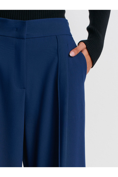 Dilvin 72192 Dikişli Geniş Paça Pantolon-İndigo