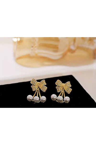 Shiklik أقراط نسائية لامعة على شكل فيونكة من اللؤلؤ