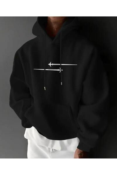 herkesemoda Hanorac cu glugă cu imprimeu de avion, cu interior din fleece