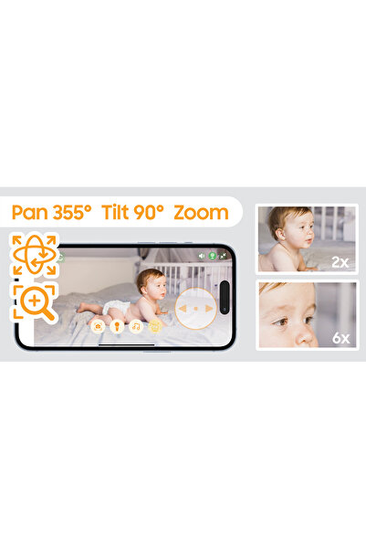 Chillax ChillaxBaby DM568 Smart Candle 5" Baby Monitor with Dual Mode 2K QHD Camera, 355° Pan 90° Tilt Zoom