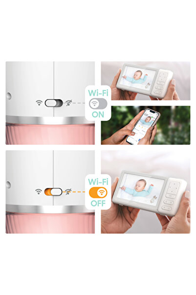 Chillax ChillaxBaby DM568 Smart Candle 5" Baby Monitor with Dual Mode 2K QHD Camera, 355° Pan 90° Tilt Zoom