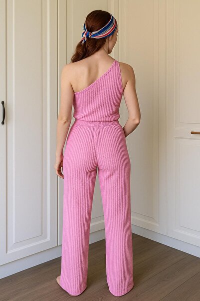 HAKKE Single Shoulder & Seersucker Textured Double Set