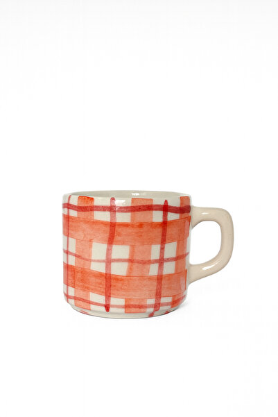 Hausette Modern Plaid Pattern Ceramic Turkish Coffee, Mug, Turkish Coffee Cup, Cup, Mug
