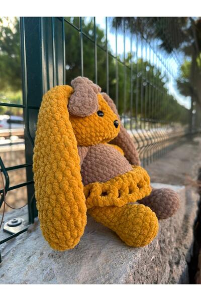Handmade BAL YANAK TAVŞAN- HARDAL/KAHVE - AMİGURUMİ -