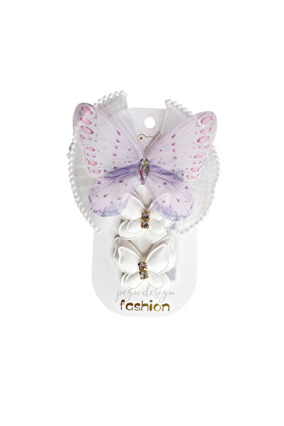 pegu baby collection مجموعة من 3 مشابك شعر على شكل فراشة من حجر الياقوت، مناسبة للمدرسة وحضانة الأطفال، مشابك شعر للأطفال 03