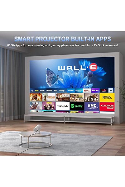 Generic Mini Portable Projector 4K/1080P Full HD, Android 11 & Netflix, WiFi 6, BT 5.0, 180° Rotation