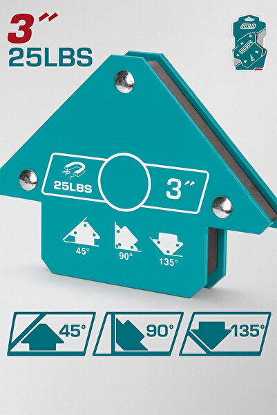 Badem10 Manyetik Kaynak Köşe Tutucu 3" Mavi Güçlü Mıknatıs Kaynak Aparatı Metal Montaj Aparatı