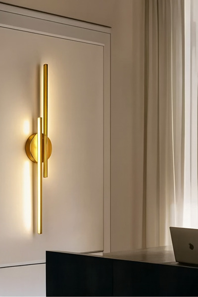 luxshome Dekoratif Eskitme Gold Kasa Çift Yön Elektrikli Salon Duvar Aplik Tablo Aplik Sarı Işık