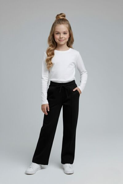 armicem Combinație școală și casual: tricou cu mânecă lungă și pantaloni de sport cu piciorul evazat