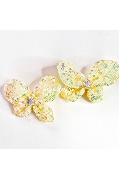 pegu baby collection Yellow Set of 2 Drop Stone Butterfly Model Children's Nu...