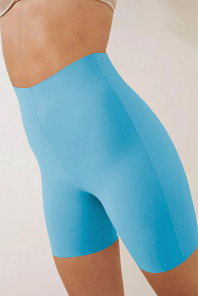 MİSTİRİK Μοντέλο Porfy Αποτελεσματικό κορσέ σορτς με κοπή με λέιζερ χωρίς ίχνη, μπλε χρώμα