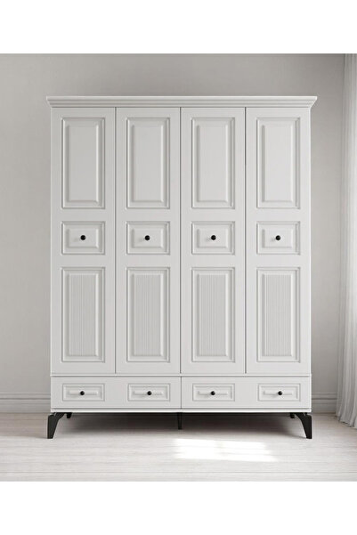 miracool Terra 4 Kapılı Dolap / %100 MDF / Ücretsiz Kurulum / Beyaz