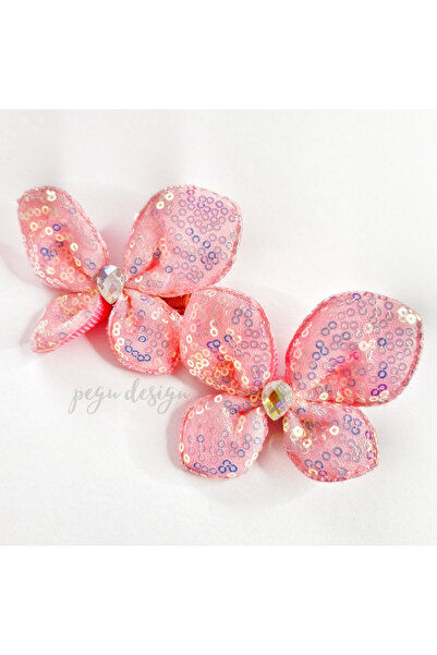 pegu baby collection Pink Set of 2 Drop Stone Butterfly Model Children's Nurs...