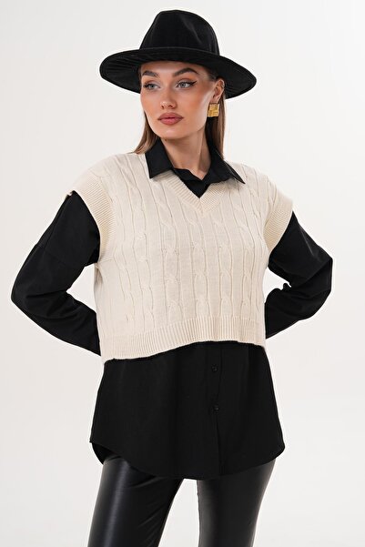 ŞİMAL Жіночий в'язаний светр з візерунком 255182 -