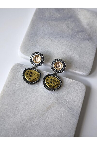 VOBEEYKU Special Series Shiny Stone Detailed Textured Earrings