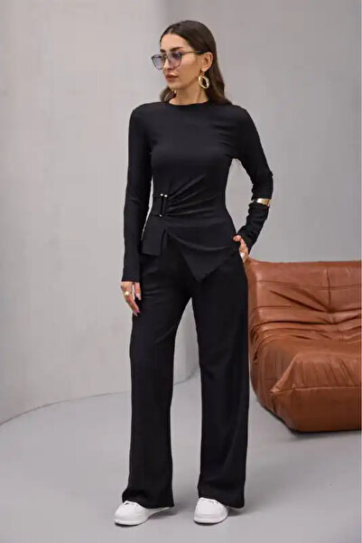 cemo YANDAN TOKALI GENİŞ PAÇA TAKIM