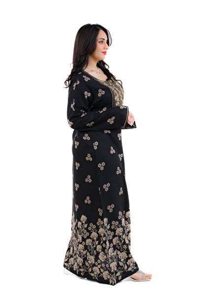 amaan Women Traditional Kashmiri Jalabiya Dress with Floral Embroidered Tabla, I Arabic dress