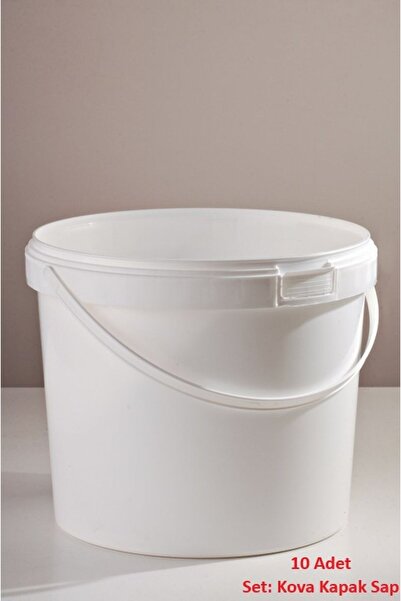 GP 18 Litre Plastik Kapaklı Kova 10 Adet Gıda,Hobi,Yoğurt,Turşu,Reçel,Meyve k...
