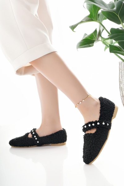 Modafırsat Kadın Babet Siyah Hafif Rahat Şık İş Ofis Günlük Ayakkabı