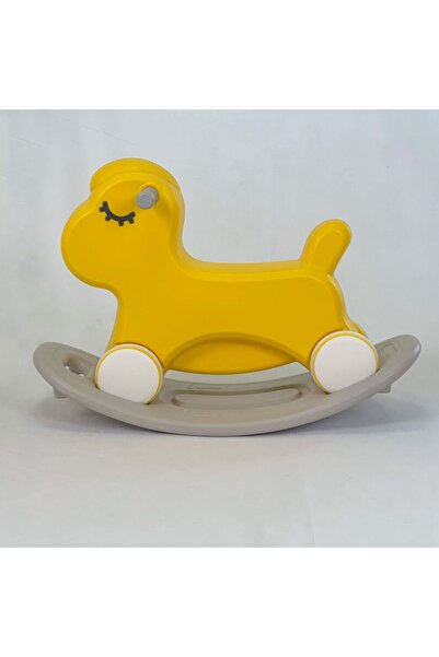Danube Home 2-in-1 Kids Rocking Horse & Ride-On Car - Convertible Toddler Toy with Anti-Slip Base - Yellow