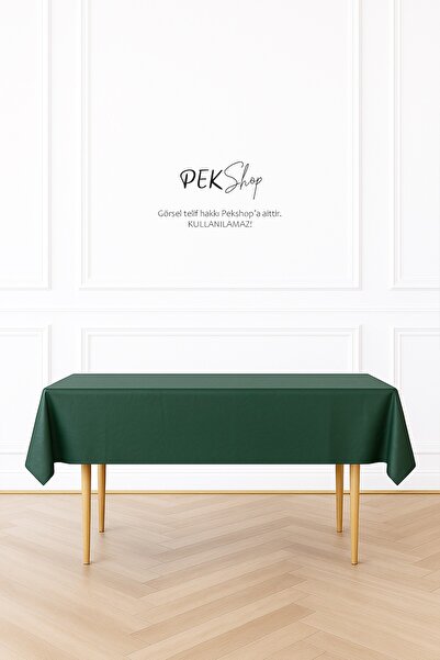 PEKSHOP Reusable Green Tablecloth Luxury Plastic Table Cover Green