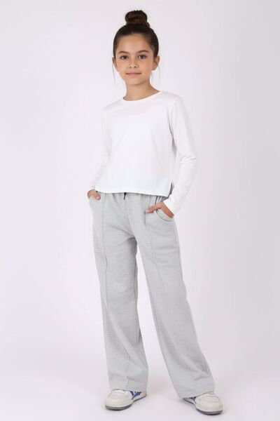 armicem Combinație școală și casual: tricou cu mânecă lungă și pantaloni de sport cu piciorul evazat