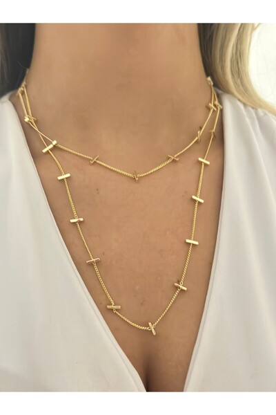 MyladyAccessoriess Çubuk Detay Çelik Dolamalı Kolye