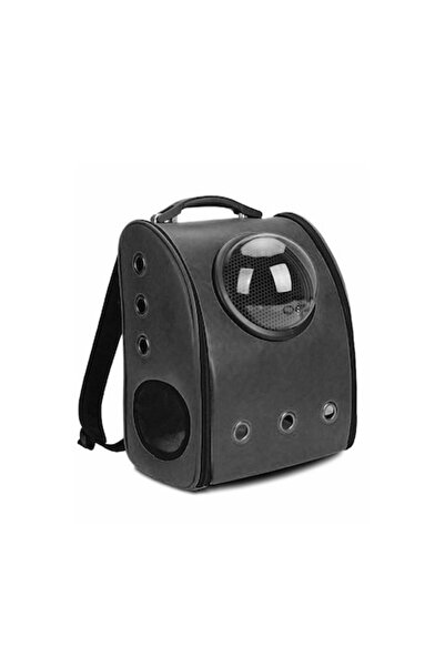 Doty Rucsac negru cu capsulă de astronaut pentru câini și pisici de talie mică