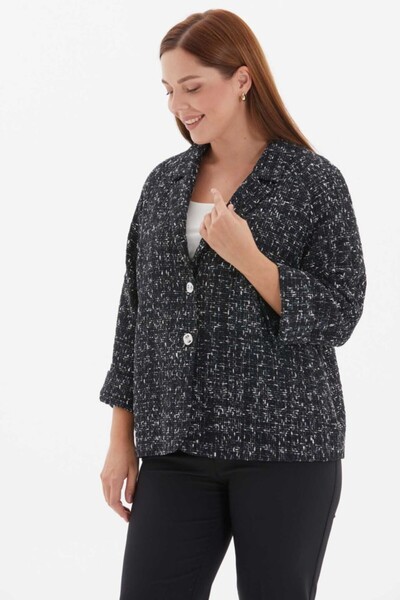 Selen Giyim Büyük Beden Erkek Yaka Kırçıllı Truvakar Kol Ceket