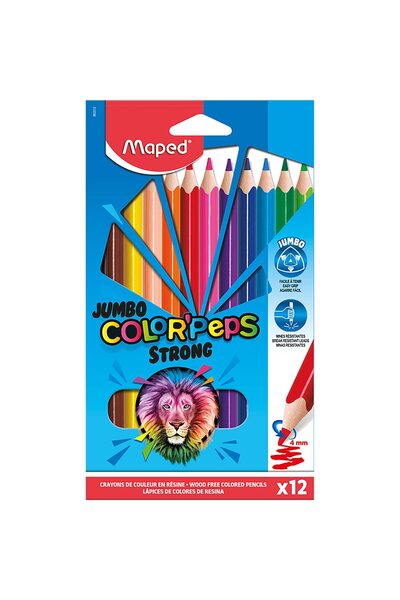 Maped أقلام تلوين جامبو قوية 12 لونًا