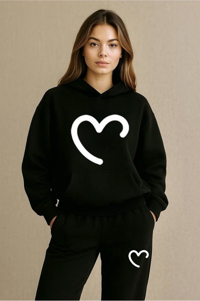 FUFLUNS SET DE PANTALONI DE TRENING OVERSIZE CU GLUGĂ PENTRU FEMEI/BĂRBAȚI, I...