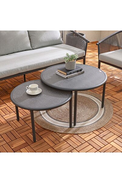 Danube Home Santa 5-Seater Outdoor Sofa Set | Aluminium Frame | Modern Patio Furniture | Grey