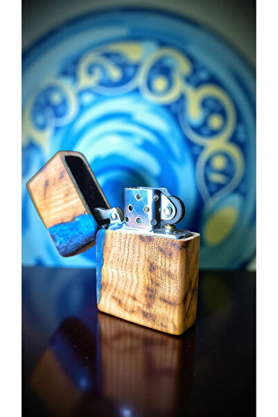 precious El Yapımı Kestane Ağacı & Epoksi Benzinli Çakmak – Ömür Boyu Garantili