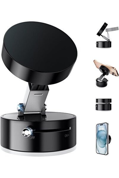 Generic Vacuum Suction Magnetic Phone Holder, Adjustable Vacuum Magnetic Car Phone Holder Foldable Vacuum Ma