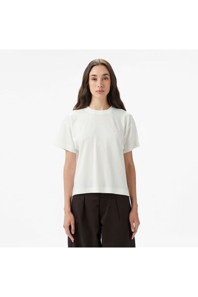 Lacoste Women's Loose Fit Crew Neck White T-Shirt