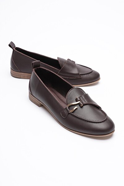 Mubiano Balerini din piele naturală pentru femei, maro Demira, cu accesorii a...